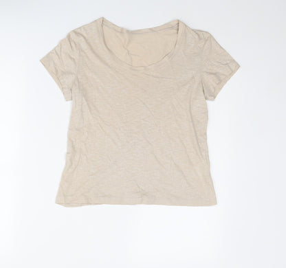 Womens UK Size 10 LUISA CERANO Beige Basic T-Shirt