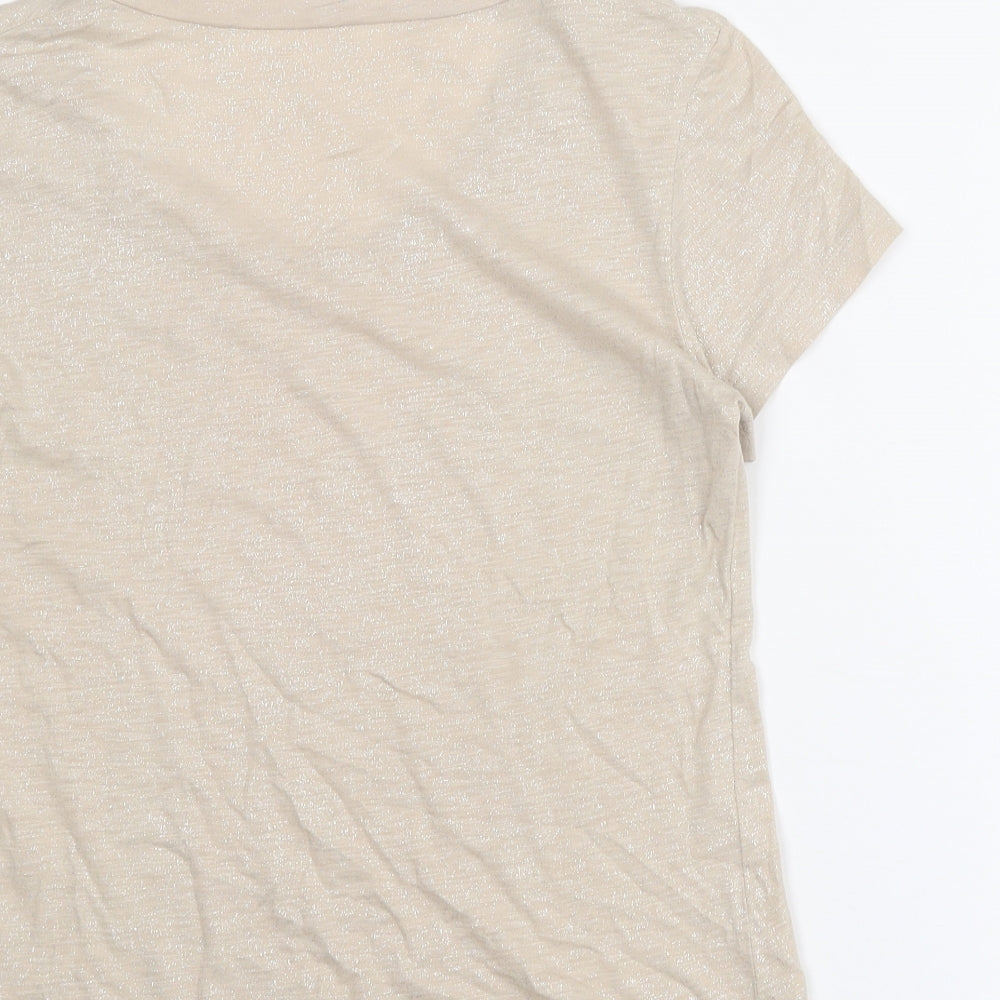 Womens UK Size 10 LUISA CERANO Beige Basic T-Shirt