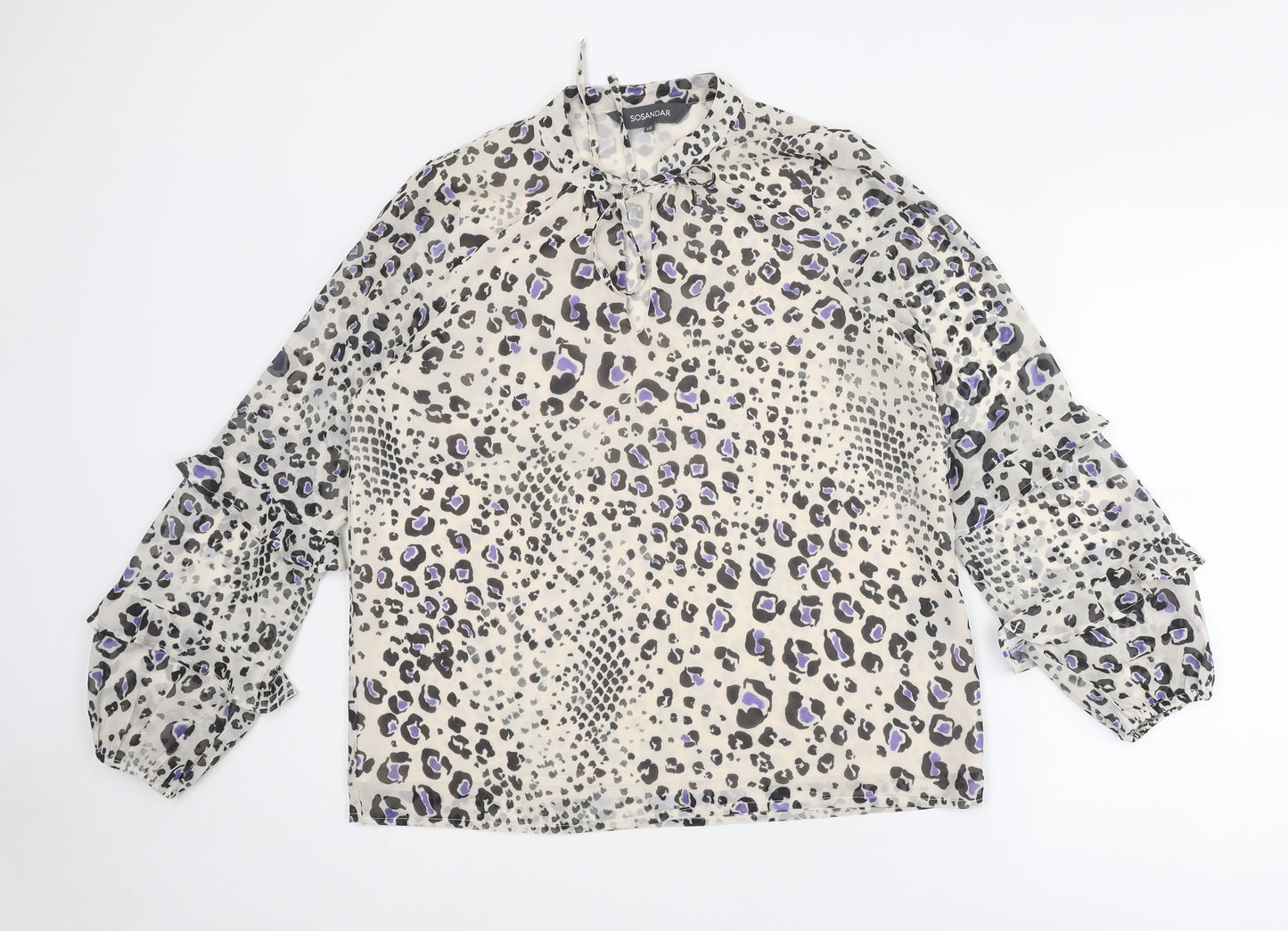 Womens UK Size 12 Sosandar Multicoloured Basic Blouse