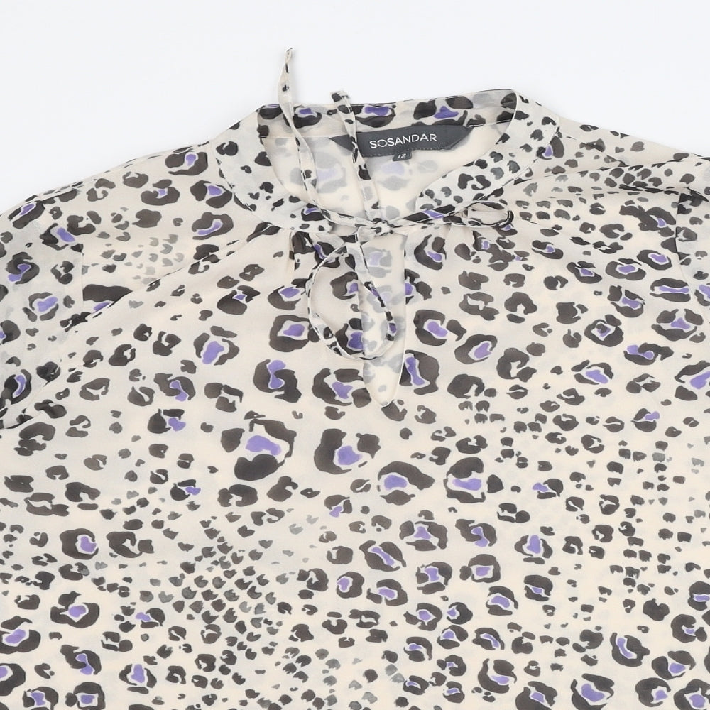 Womens UK Size 12 Sosandar Multicoloured Basic Blouse