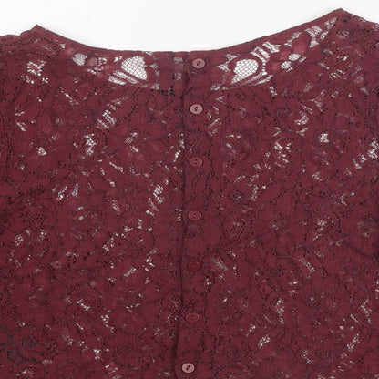 Womens UK Size 10 Divided by H&M Purple Cropped Blouse