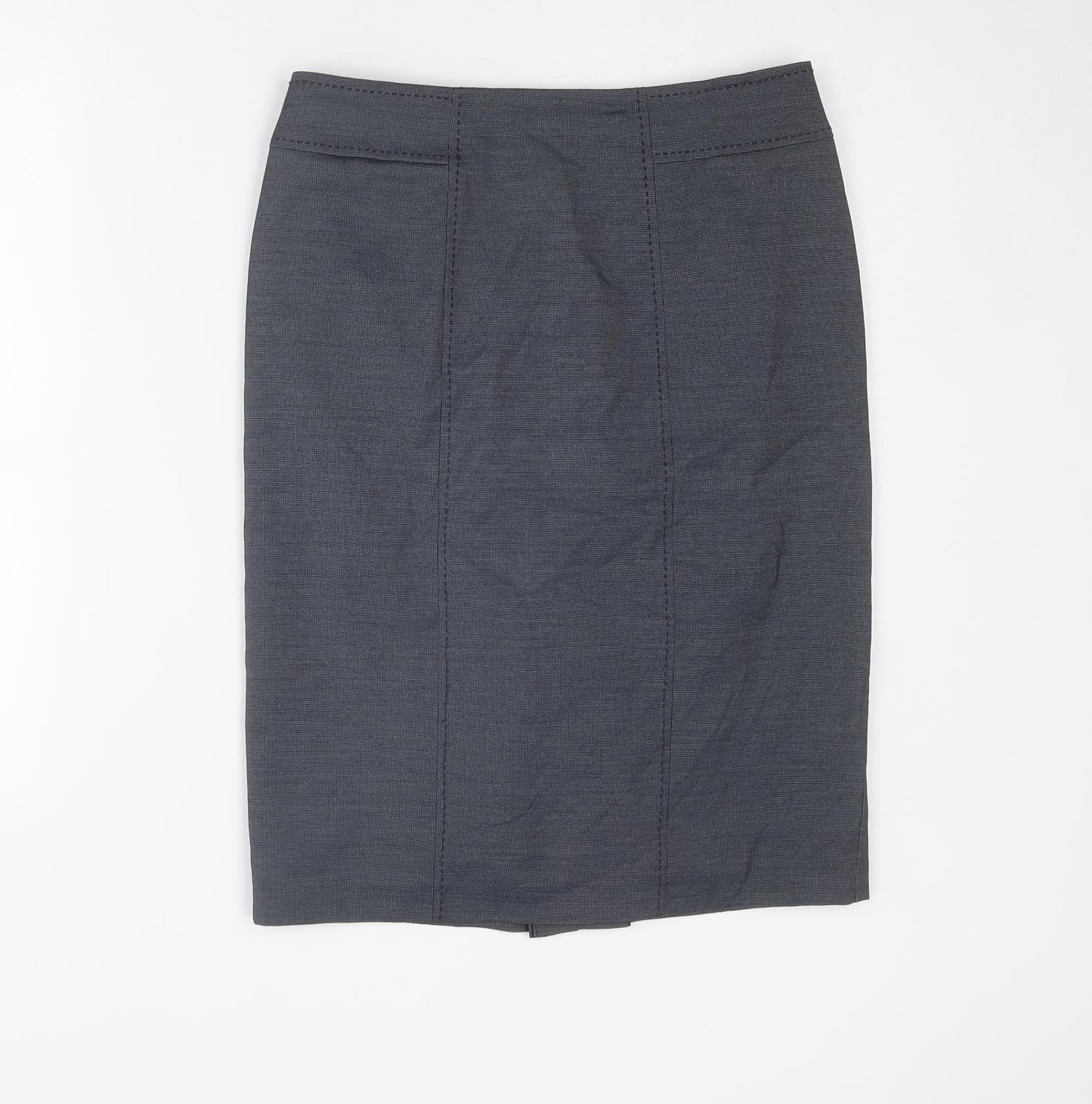 Marks and Spencer Womens Blue Polyester Straight & Pencil Skirt Size 10 Zip