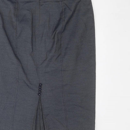 Marks and Spencer Womens Blue Polyester Straight & Pencil Skirt Size 10 Zip