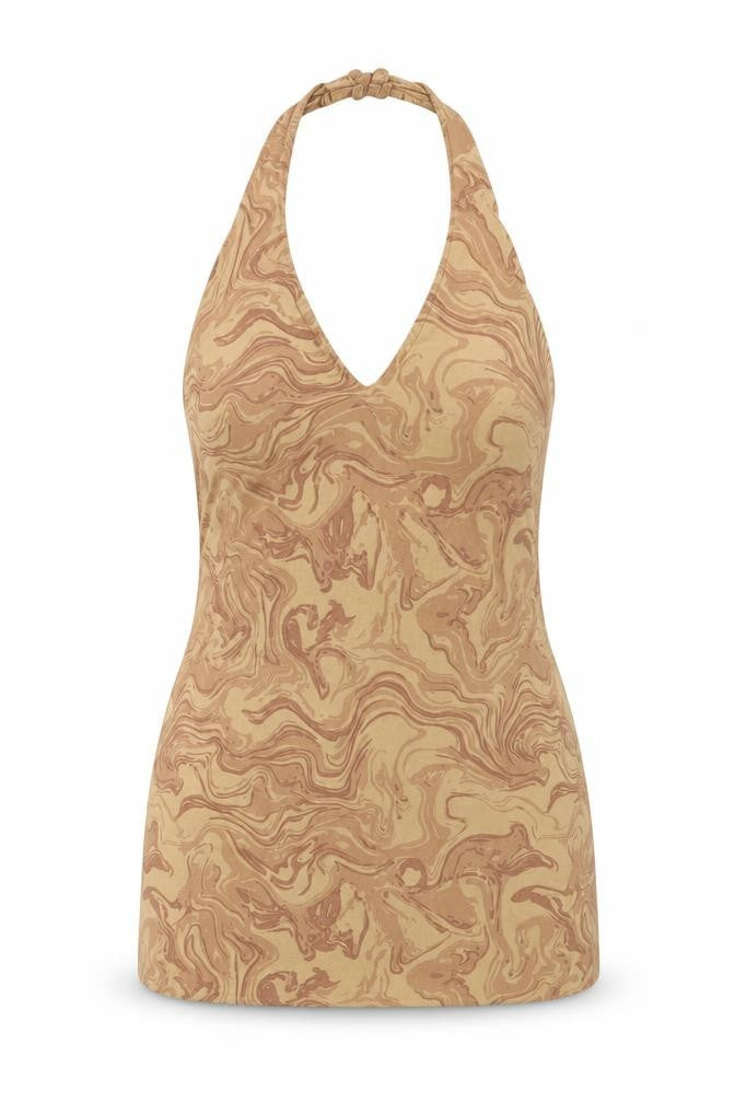 Womens UK Size XS Motel Brown Basic Tank