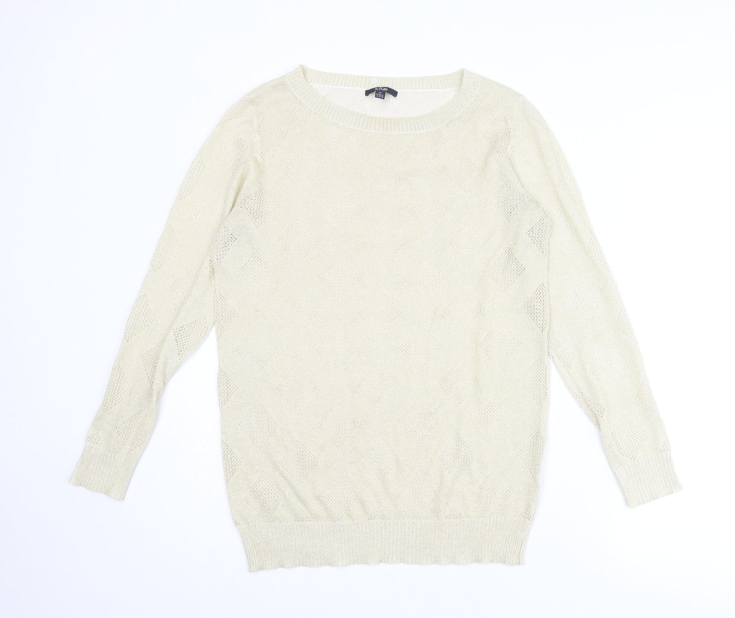 Womens UK Size M Kiabi Gold Pullover Jumper
