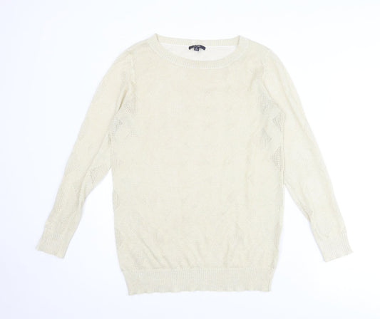 Womens UK Size M Kiabi Gold Pullover Jumper