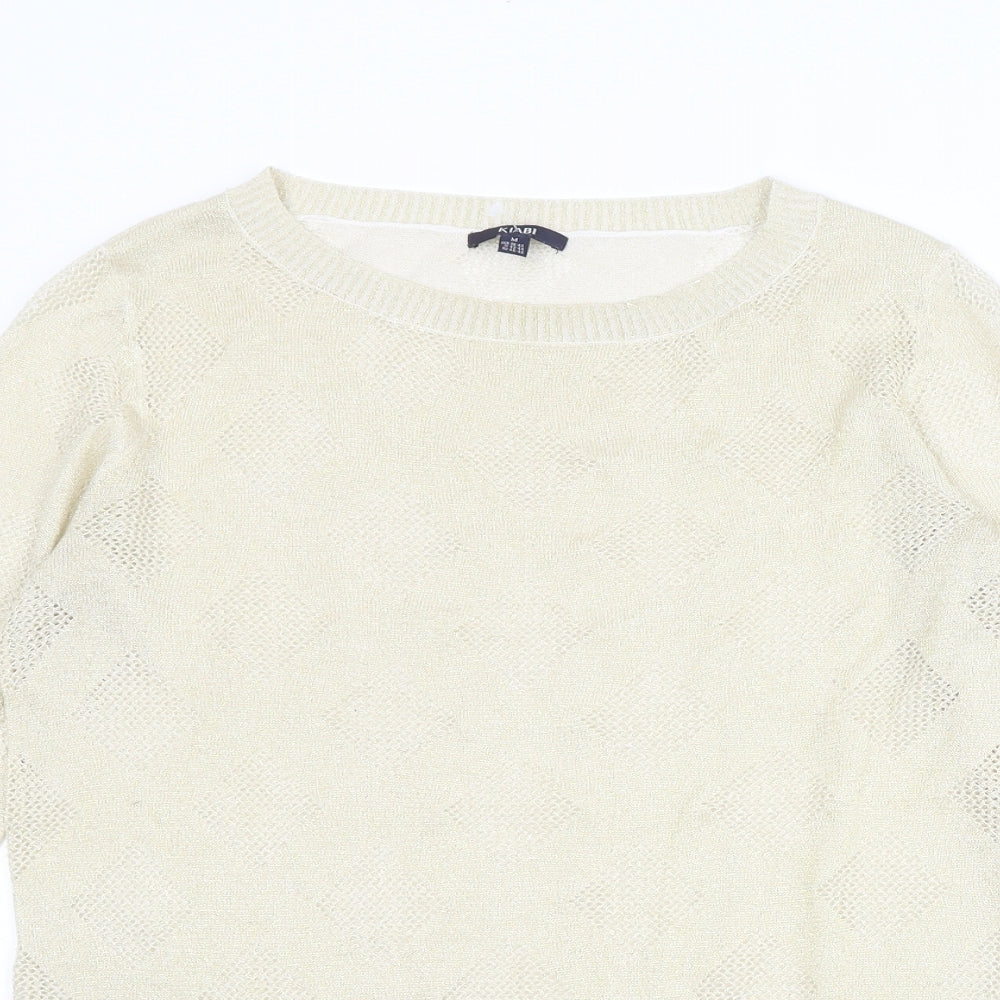 Womens UK Size M Kiabi Gold Pullover Jumper