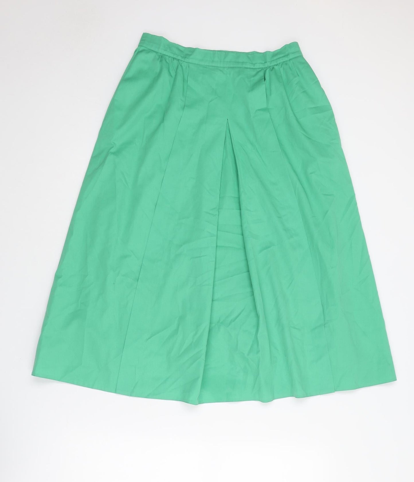 Country Casuals Womens Green Polyester A-Line Skirt Size 14 Zip