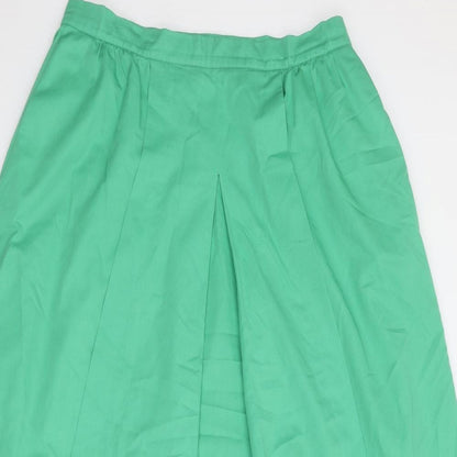 Country Casuals Womens Green Polyester A-Line Skirt Size 14 Zip