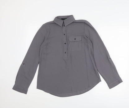 Womens UK Size 6 Dorothy Perkins Grey Basic Blouse