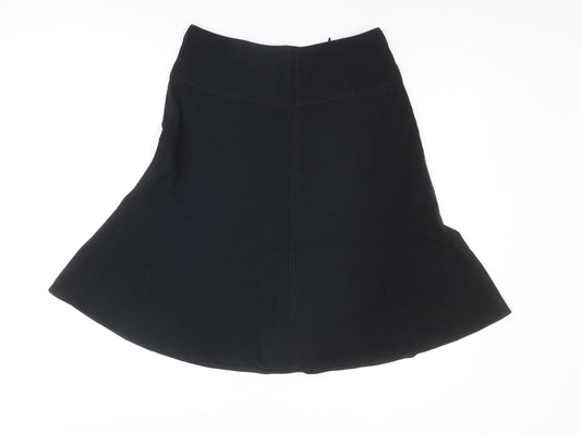 Marks and Spencer Womens Black Polyester Swing Skirt Size 10 Zip