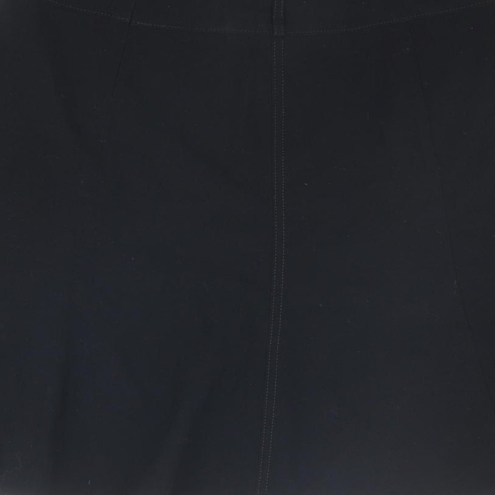 Marks and Spencer Womens Black Polyester Swing Skirt Size 10 Zip