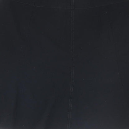 Marks and Spencer Womens Black Polyester Swing Skirt Size 10 Zip