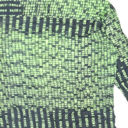 ASOS Mens Multicoloured Geometric Cotton Button-Up Size XS Collared Button - Numbers