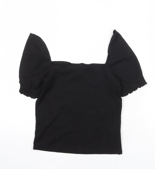 Womens UK Size S H&M Black Basic T-Shirt