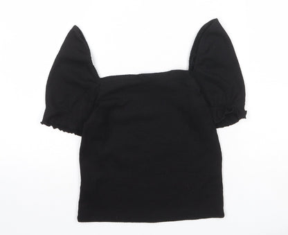 Womens UK Size S H&M Black Basic T-Shirt