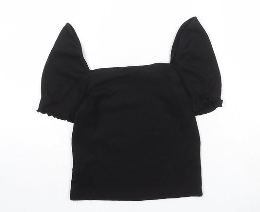 Womens UK Size S H&M Black Basic T-Shirt