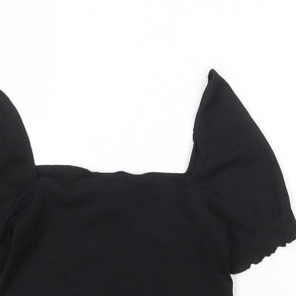 Womens UK Size S H&M Black Basic T-Shirt