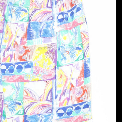 Emreco Womens Multicoloured Geometric Polyester A-Line Skirt Size 12