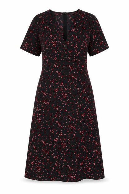 Nasty Gal Womens Black Geometric Polyester A-Line Size 8 V-Neck Zip