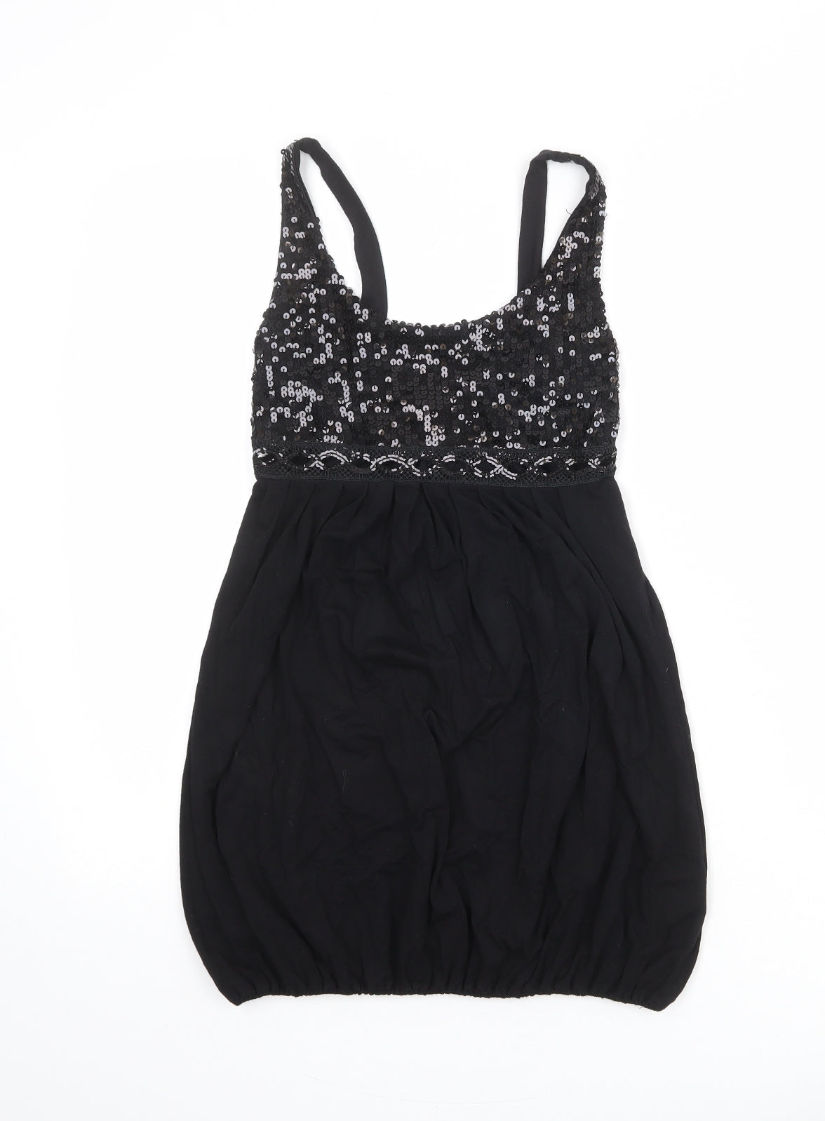 Womens UK Size 8 Rare Black Tunic Tank
