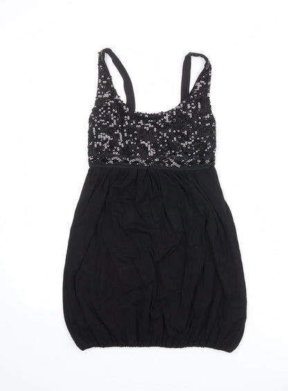 Womens UK Size 8 Rare Black Tunic Tank