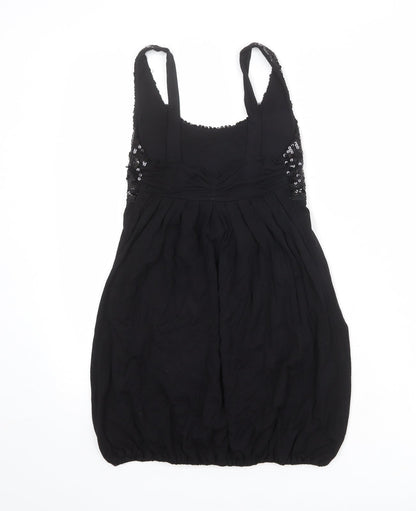 Womens UK Size 8 Rare Black Tunic Tank