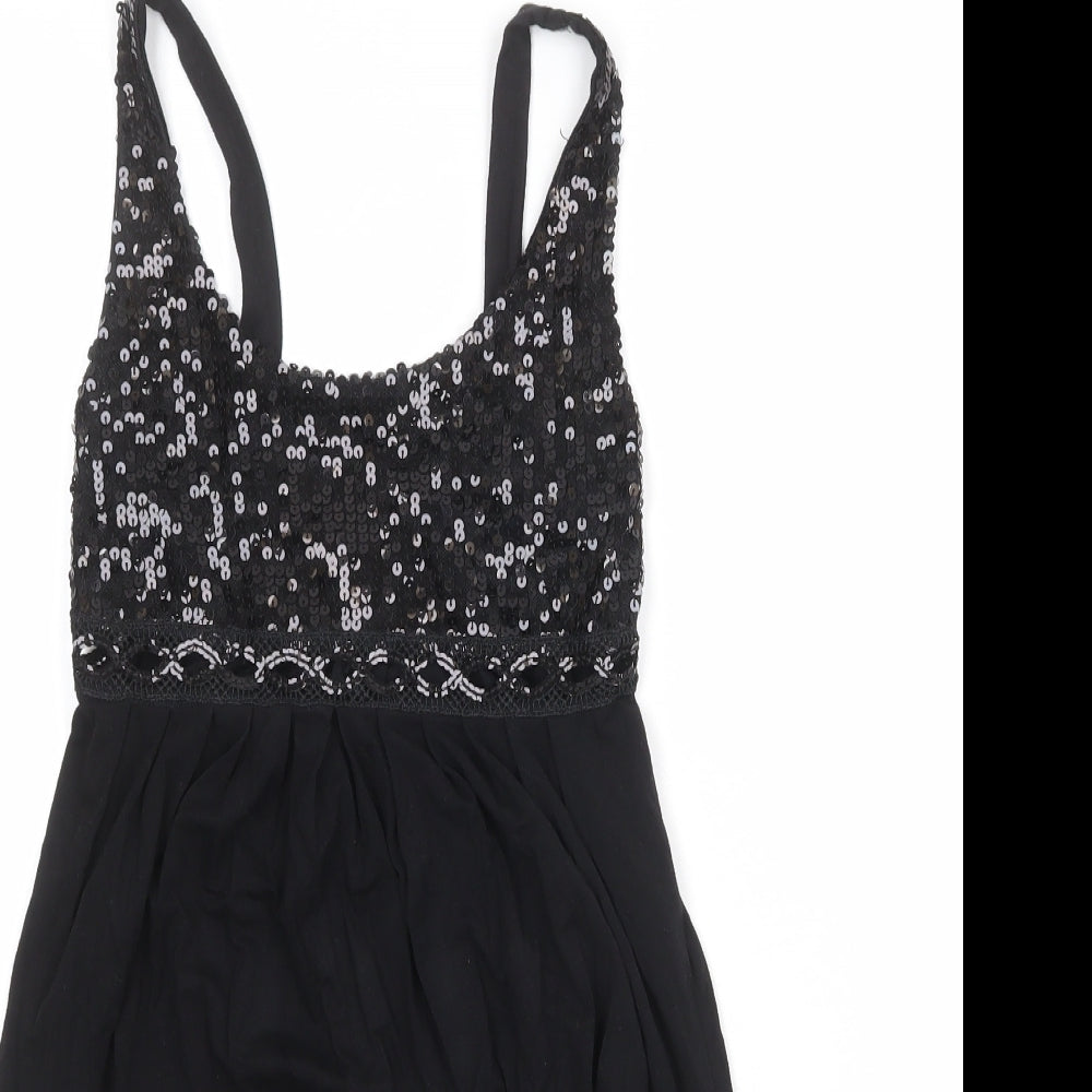 Womens UK Size 8 Rare Black Tunic Tank