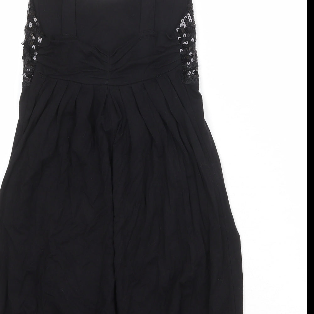 Womens UK Size 8 Rare Black Tunic Tank