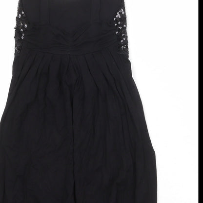 Womens UK Size 8 Rare Black Tunic Tank
