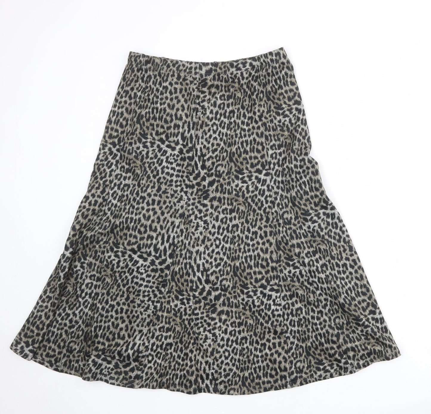 M&Co Womens Multicoloured Animal Print Polyester Swing Skirt Size 10 - Leopard pattern