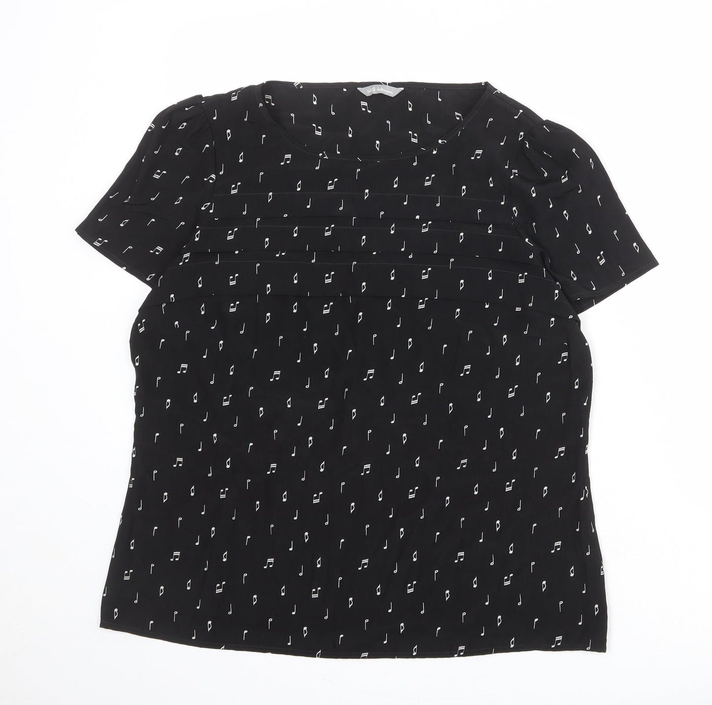 Womens UK Size 10 Marks and Spencer Black Basic T-Shirt