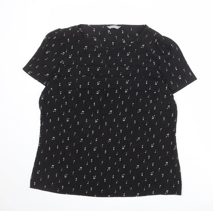 Womens UK Size 10 Marks and Spencer Black Basic T-Shirt
