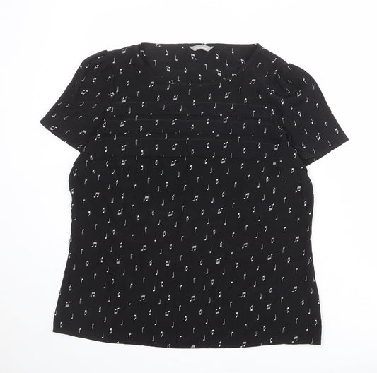 Womens UK Size 10 Marks and Spencer Black Basic T-Shirt