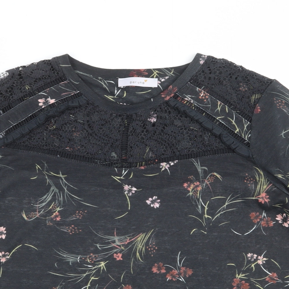 Womens UK Size 16 Per Una Grey Basic T-Shirt
