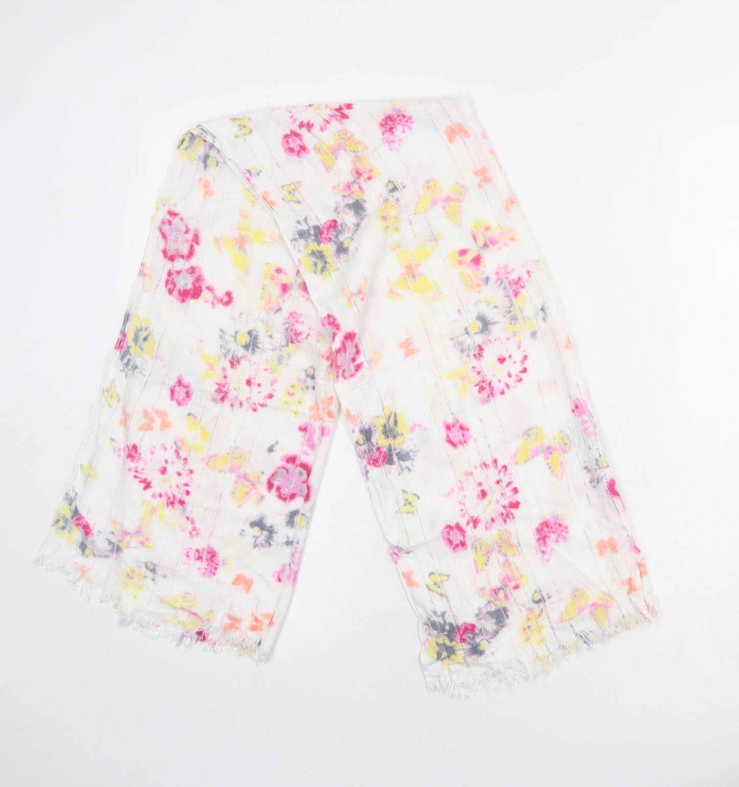 Oasis White Floral Viscose Scarf