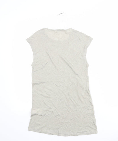Womens UK Size M Zara Grey Basic T-Shirt