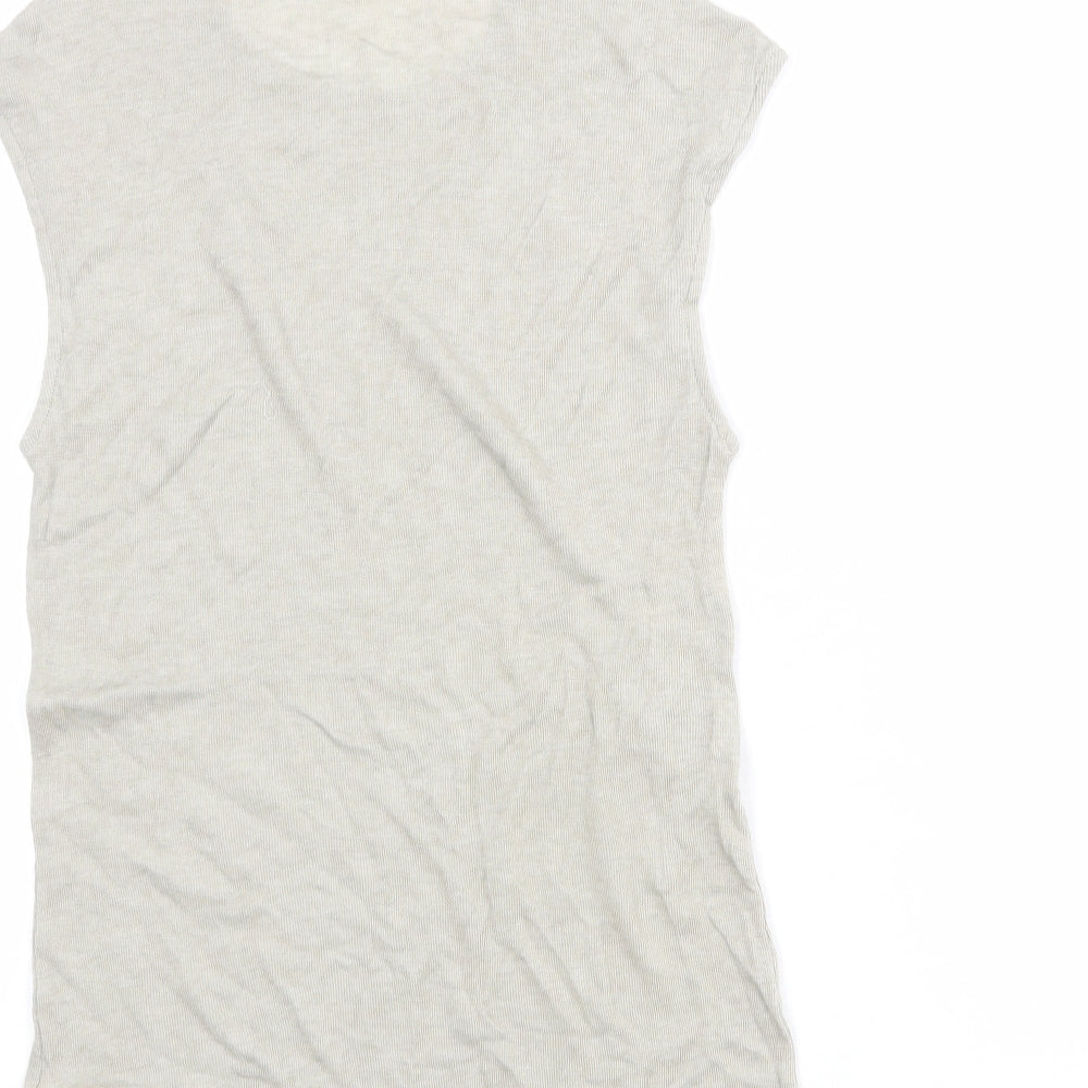 Womens UK Size M Zara Grey Basic T-Shirt