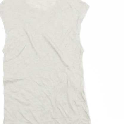 Womens UK Size M Zara Grey Basic T-Shirt