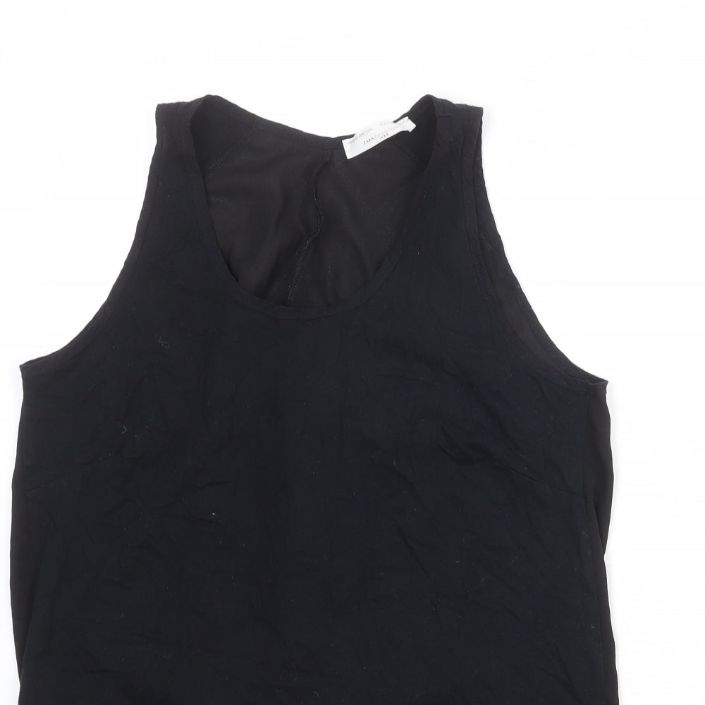 Womens UK Size M Zara Black Basic Tank
