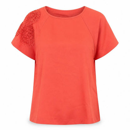 Womens UK Size M Zara Red Basic Blouse