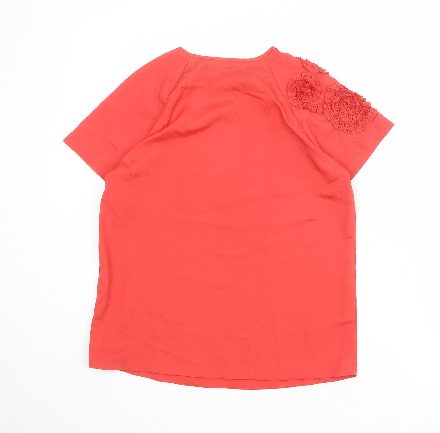 Womens UK Size M Zara Red Basic Blouse