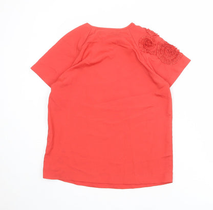 Womens UK Size M Zara Red Basic Blouse
