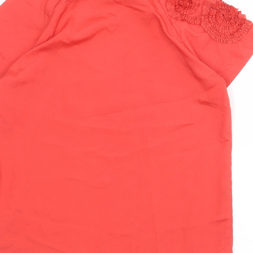 Womens UK Size M Zara Red Basic Blouse