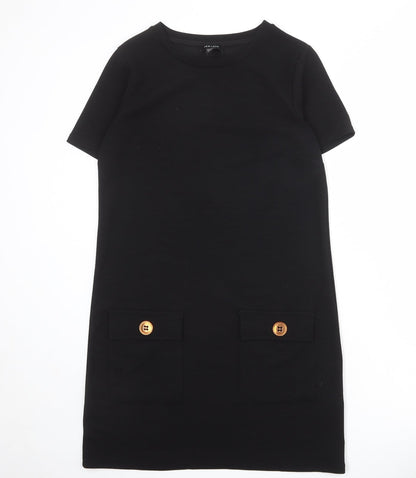 New Look Womens Black Polyester Shift Size 10 Round Neck Pullover