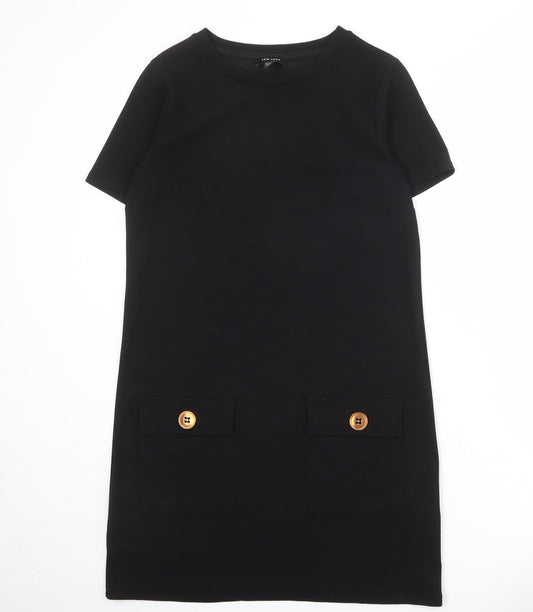 New Look Womens Black Polyester Shift Size 10 Round Neck Pullover