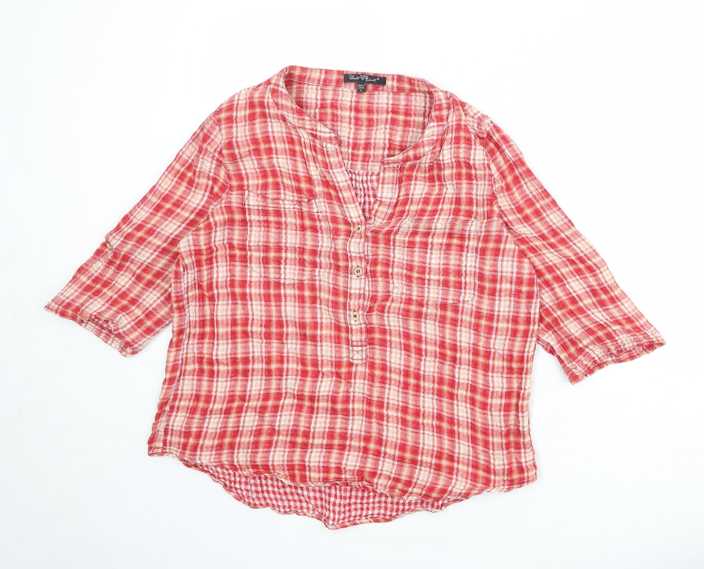 Womens UK Size L Velvet Heart Red Basic Blouse