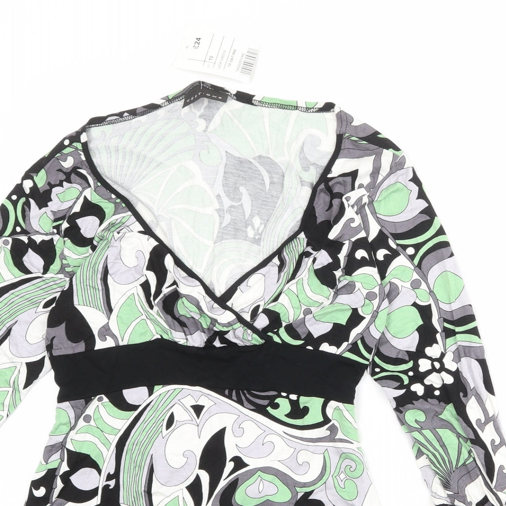 Womens UK Size 10 West One Multicoloured Basic Blouse