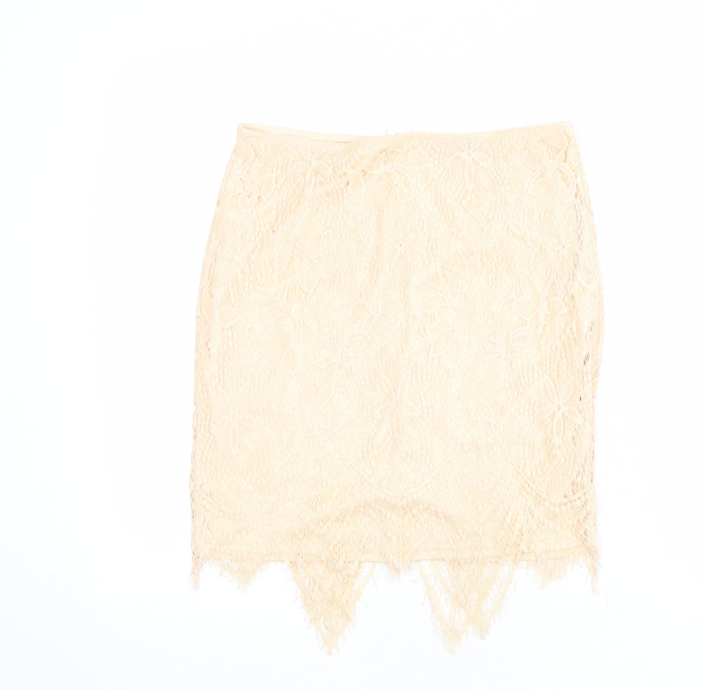 Missguided Womens Pink Geometric Polyester A-Line Skirt Size 10 Zip