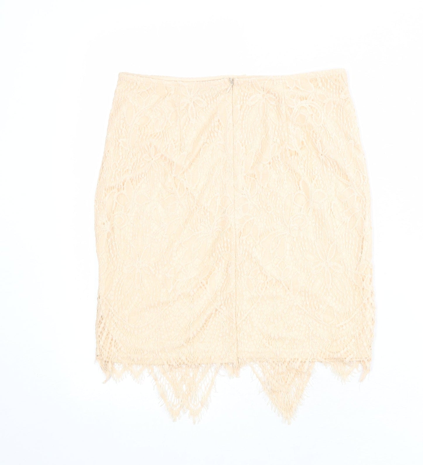 Missguided Womens Pink Geometric Polyester A-Line Skirt Size 10 Zip